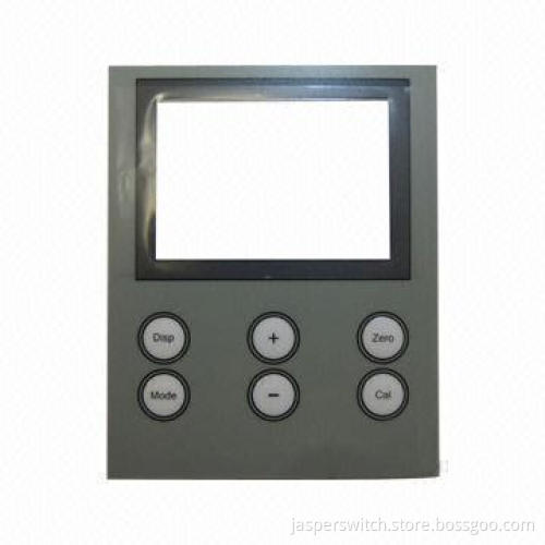 Doming label with clear window and six-keys